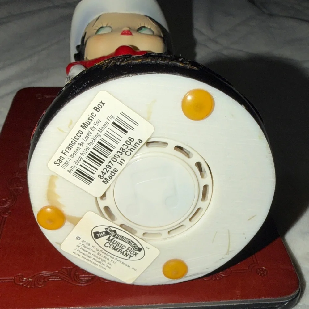 Betty Boop Cowgirl Figurine with White Hat and Red Outfit